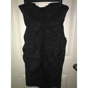 Nicole Miller Black Strapless Cocktail Dress